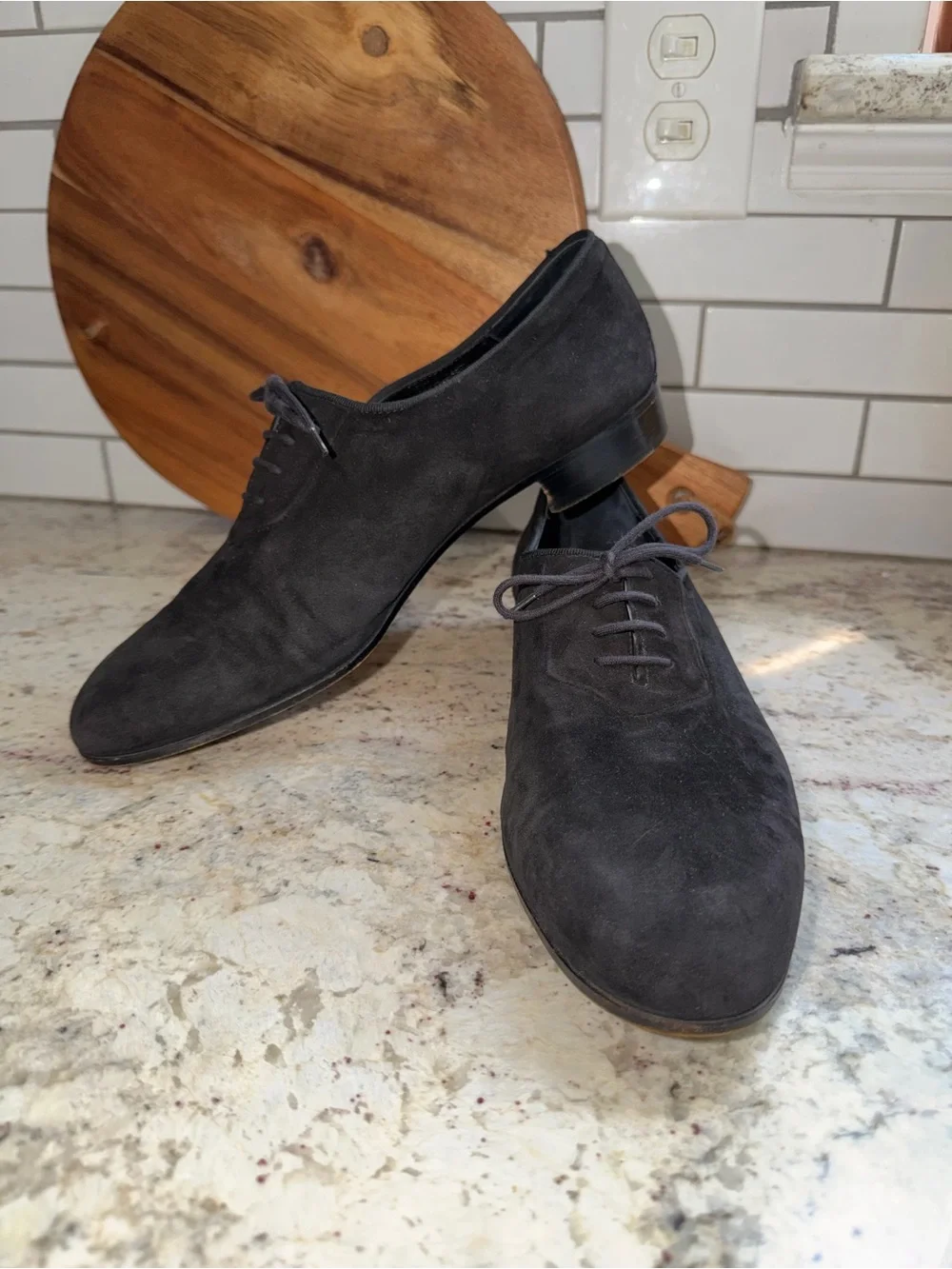 Vintage 80’s Gianni Versace Black Suede Mens Dress Shoe 8.5